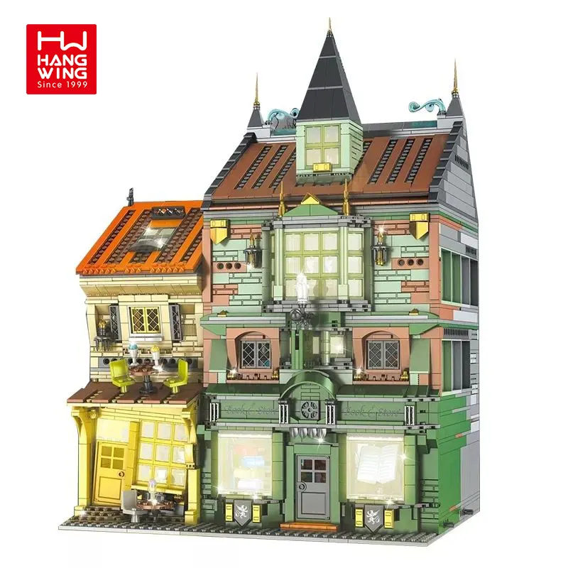 HW Magic Book Store Legoi Street View Brique Jouet pour enfants, architecture éducative, jouet pour enfant, bloc de construction cadeau, 3468 pièces