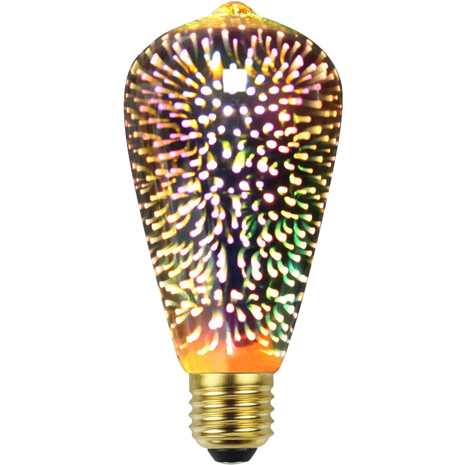 Lampu LED bohlam E27, lentera kembang api dekorasi Edison AC85-265V, lampu pesta liburan Natal ST64
