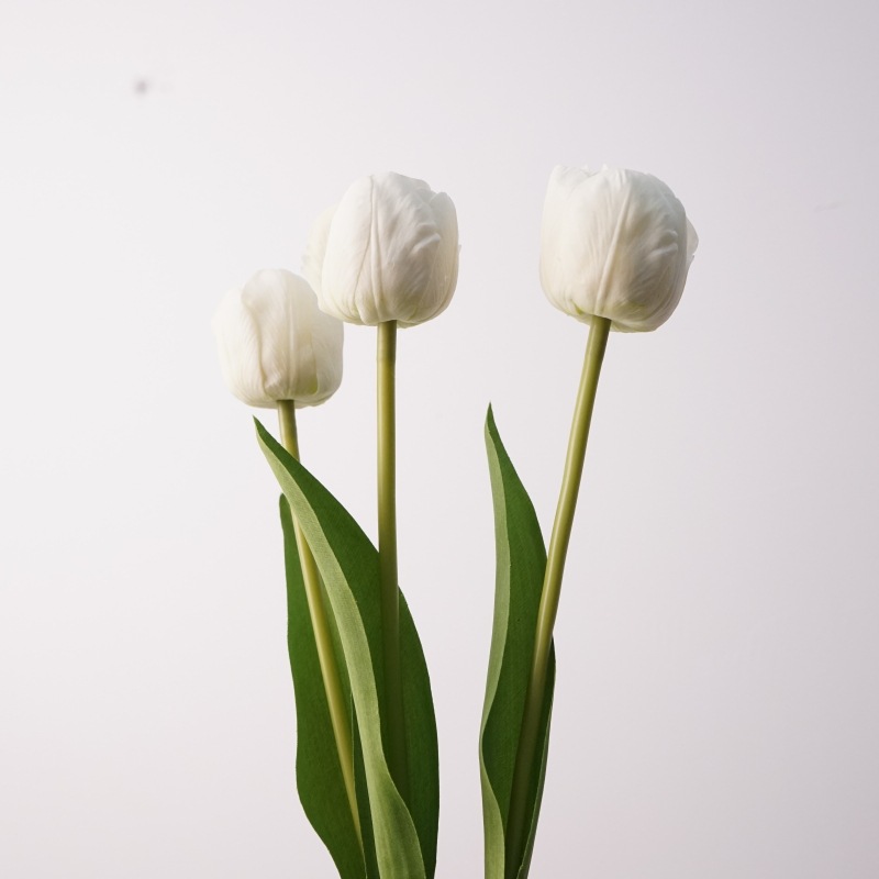 3 sprigs of camellia tulips-white