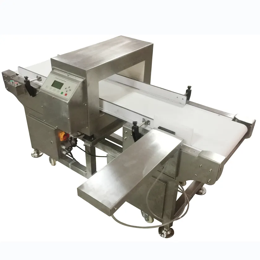 Discriminate aluminum foil through metaldetector machine metal detector conveyorized type