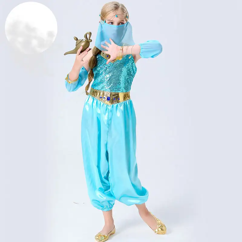 Disfraz de jazmín de princesa para Halloween, disfraz indio de lámpara mágica, disfraz de Cosplay