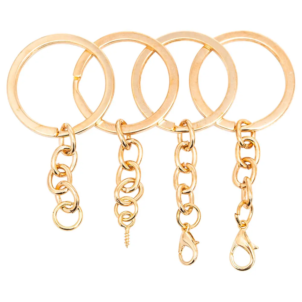 Flat Metal Keychain Part Accessories Chain Clip Keychain Holder Split key ring clip ring for keychains