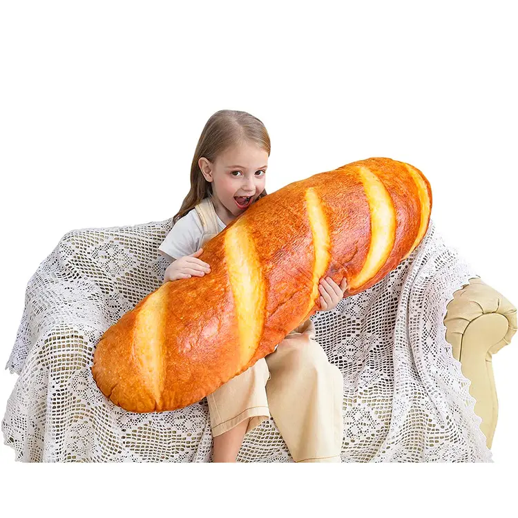 Cuscino decorativo per la casa cuscino lombare per alimenti divertenti simulazione 3D cuscino per peluche a forma di pane francese fantasia