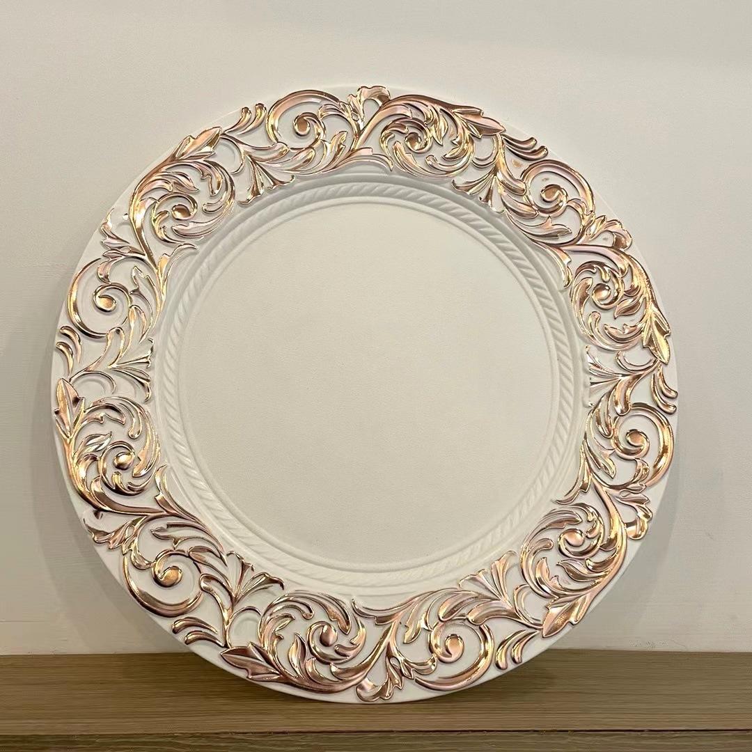 Rose gold edge decorative plate