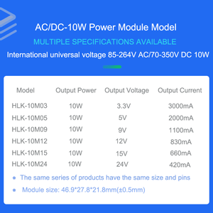 <strong>Input</strong> 220V <strong>Output</strong> 5V 2A 10W power line communication <strong>module</strong> HLK-10M05 AC to DC 5v 10w 2A Step Down mini Power Supply <strong>Module</strong> - Product Image 5