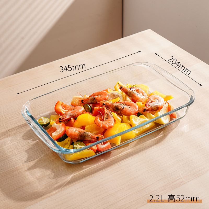 Plat de cuisson rectangulaire en verre borosilicaté à hauteur de 2,2l