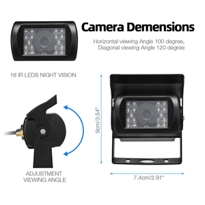 Vehículo inalámbrico de fábrica de 7 pulgadas con 2 cámaras de respaldo Monitor de coche Sistema de asistencia de estacionamiento 18 IR Visión nocturna para RV/Camión/Remolque - Product Image 4