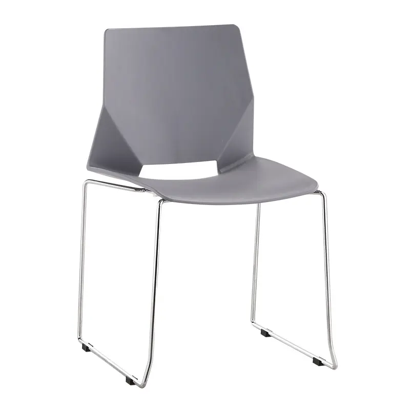 Silla de entrenamiento ergonomische kunststoff stuhl stapelbar stahl verchromte basis studie klassenzimmer stuhl schule stühle für student