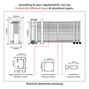 Высокая конфиденциальность по заводской цене, алюминиевые сегментированные раздвижные ворота с дистанционным управлением, автоматическое управление для складских промышленных больниц, школы - Product Image 2