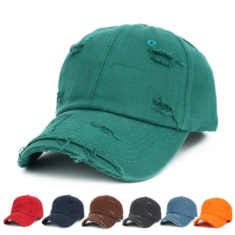 Gorra de béisbol Raw Edge Hole, sombrero de hip-hop informal para hombres y mujeres, versión coreana, personalidad para montar, montañismo, sombrero para el sol para hombres
