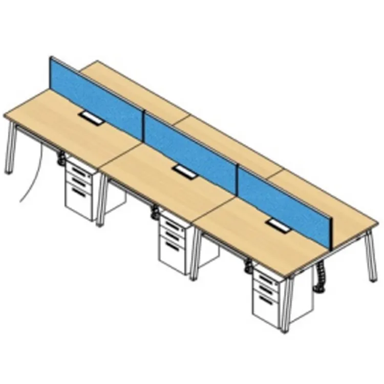 open space design office furniture 6 cluster wooden office desk