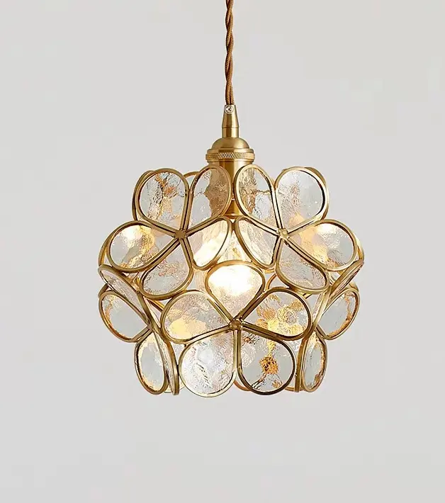 Home Decoration Gold Flower Design Modern Fancy Mini Pendant Lighting for Kitchen Living room