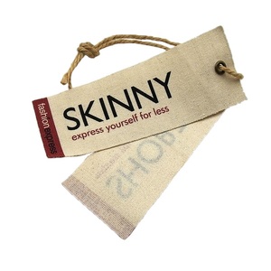WD-HT2553 High Quality Natural Cotton Hangtag Custom Logo Canvas Fabric Printed Garment Labels <strong>Hang</strong> Taps Luxury