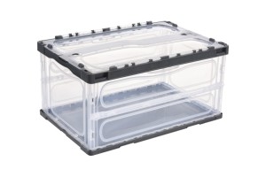 プラスチック製折りたたみ式収納コンテナ収納ボックスセット収納ボックス & ビン長方形モダン多機能 - Product Image 2