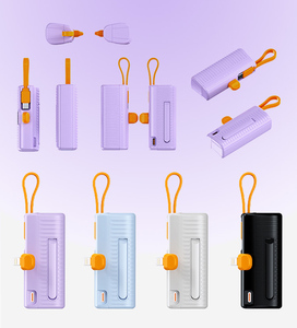 2024 New <strong>Design</strong> Mini Portable 5000mAh Capacity Capsule Power Bank Charger Built-In Cable 10.5W <strong>Output</strong> Type-c <strong>Input</strong> Interface - Product Image 2