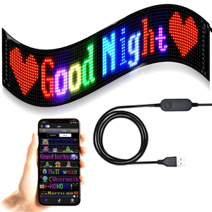 Pannello a matrice di auto a <span class=keywords><strong>Led</strong></span> flessibile Bluetooth Smart controllo del pannello Pixel morbido con motivo di testo a scorrimento Banner con <span class=keywords><strong>Display</strong></span> a <span class=keywords><strong>Led</strong></span> - Product Image 2