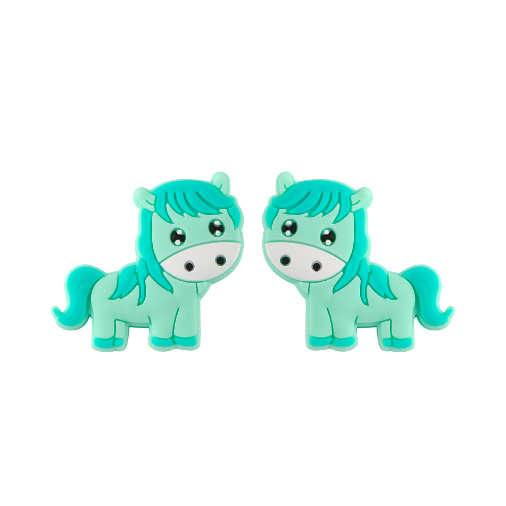 Horse Focal bead Mint Green SA156