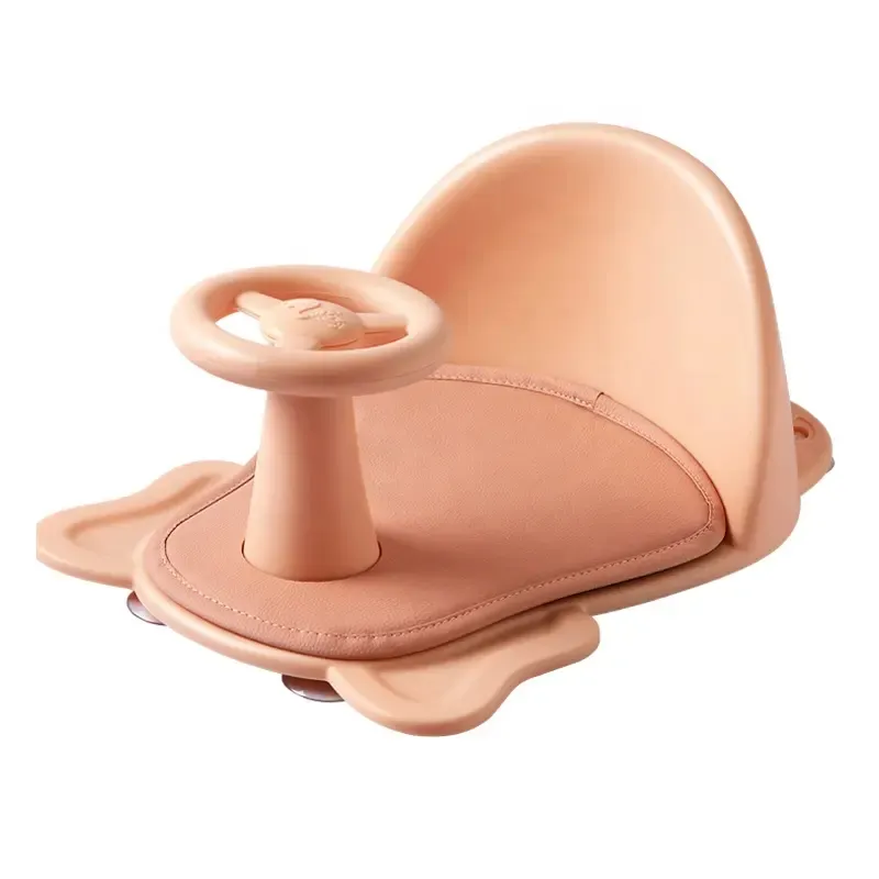 Asiento de baño trasero ajustable para baño de Material Pp + Pu para bebés, sillas de seguridad para sentarse, asiento de silla de baño para bebés