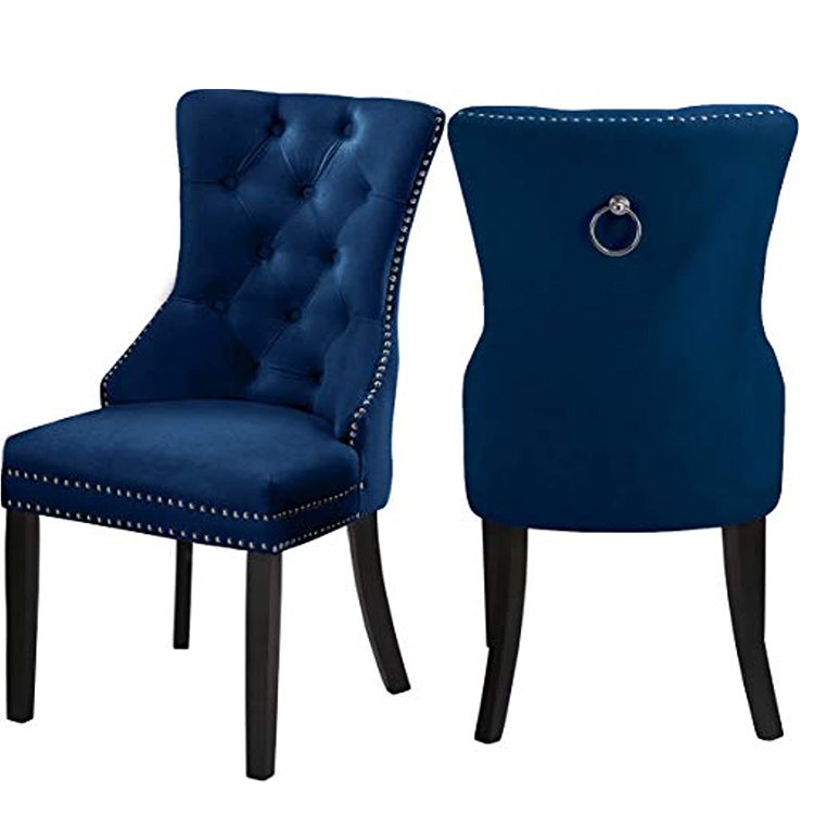 2021Wholesale Price Elegant Mid Century Luxury Upholstered Armless Fabric Velvet Wooden Dining Chair for Dining Room