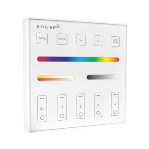 WR01RF multifunción RGB/RGBW/RGBCCT Pared de hogar inteligente RF 2,4G Panel táctil remoto inalámbrico Control de iluminación de tira Led 4 zonas 86mm - Product Image 1