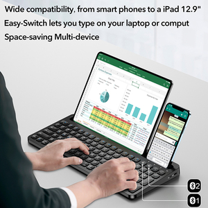 Teclado multidispositivo Bluetooth para tableta, teclado inalámbrico con teclado numérico, diseño personalizado, para teléfono y iPad - Product Image 4
