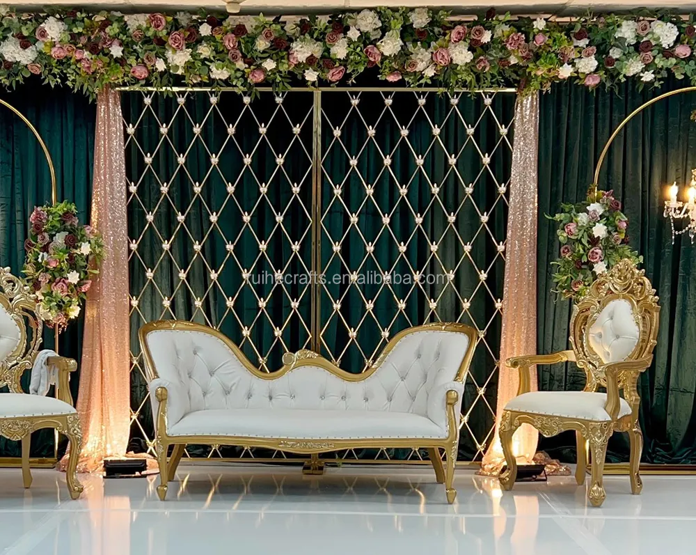 Hindistan düğün dekorasyon olay sahne mum standı altın metal mum duvar zemin düğün için