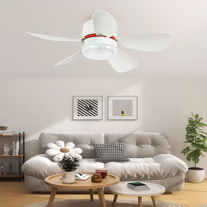 Ventilador de techo LED moderno de 5 aspas con luz regulable y control remoto ABS cuerpo de metal montaje empotrado DC Motor para el hogar o el dormitorio - Product Image 4