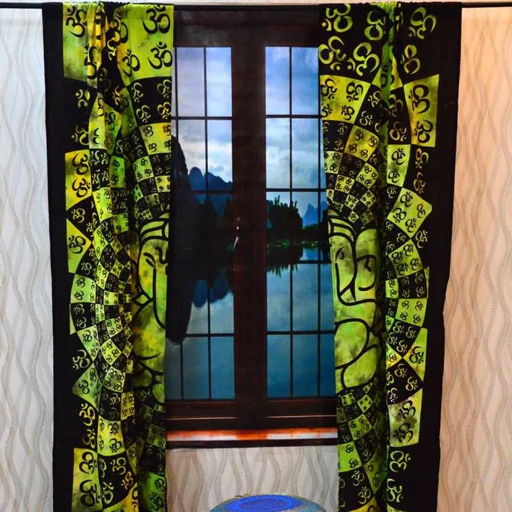 Multi colore appeso a parete Ganesha cotone finestra porta tenda arazzo fatto a mano decorazioni per la casa tessuto di cotone