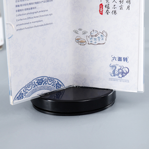 Xoay rõ ràng <span class=keywords><strong>Acrylic</strong></span> Máy tính để bàn hiển thị đứng <span class=keywords><strong>6</strong></span> mặt đơn chủ bảng giữ dấu hiệu cho quảng cáo khuyến mãi cho siêu thị nguồn cung cấp - Product Image 4