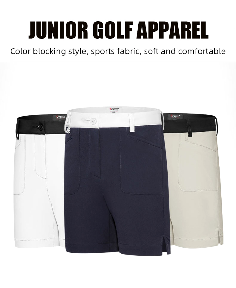 PGM KUZ156 custom kids golf shorts summer sports golf shorts for girls企业官网
