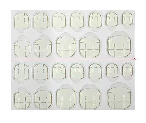 24 pezzi adesivi per colla per unghie a doppio lato Gel gelatinoso colla per unghie trasparenti flessibili unghie finte colla per gelatina