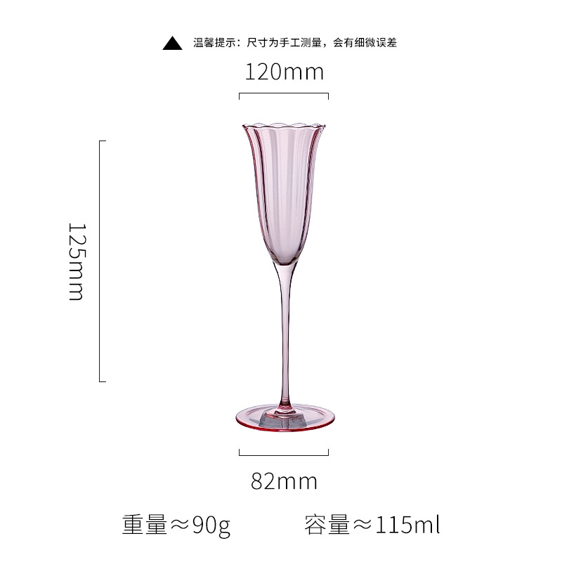 Verre à champagne fleuri en dentelle rose