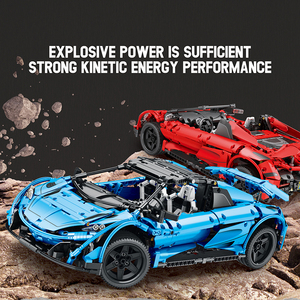 Công nghệ Powered khối xây dựng RC thể thao màu xanh xe mô hình câu đố lắp ráp giáo dục gạch khối bé trai người lớn đồ chơi (1886pcs) - Product Image 3