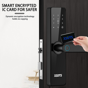 XSDTS Tuya WIFI Smart Door <strong>Lock</strong> with Biometric Fingerprint Card <strong>Key</strong> Password and Temporary Password <strong>Entry</strong>