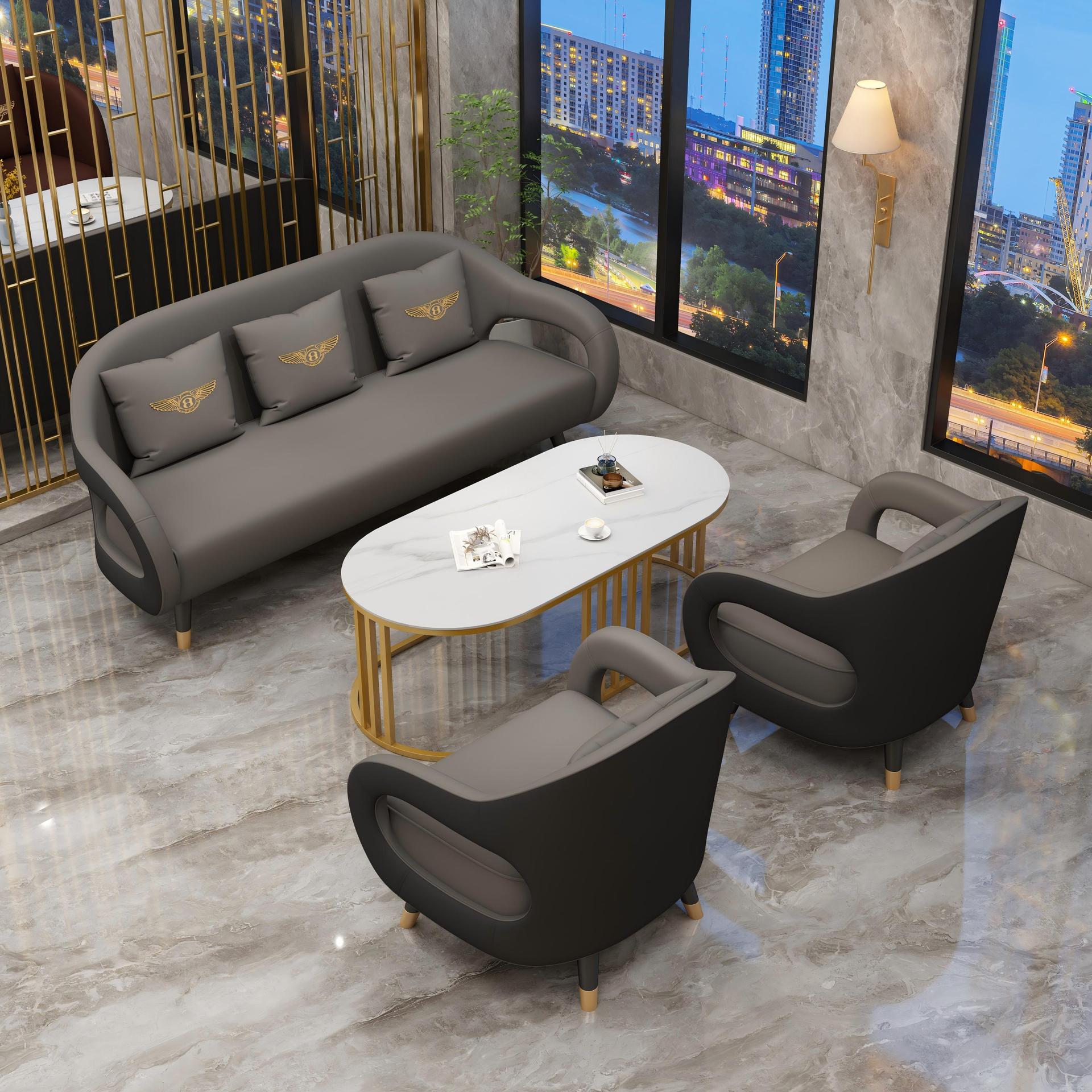 Single/3-person coffee table (gray/black)