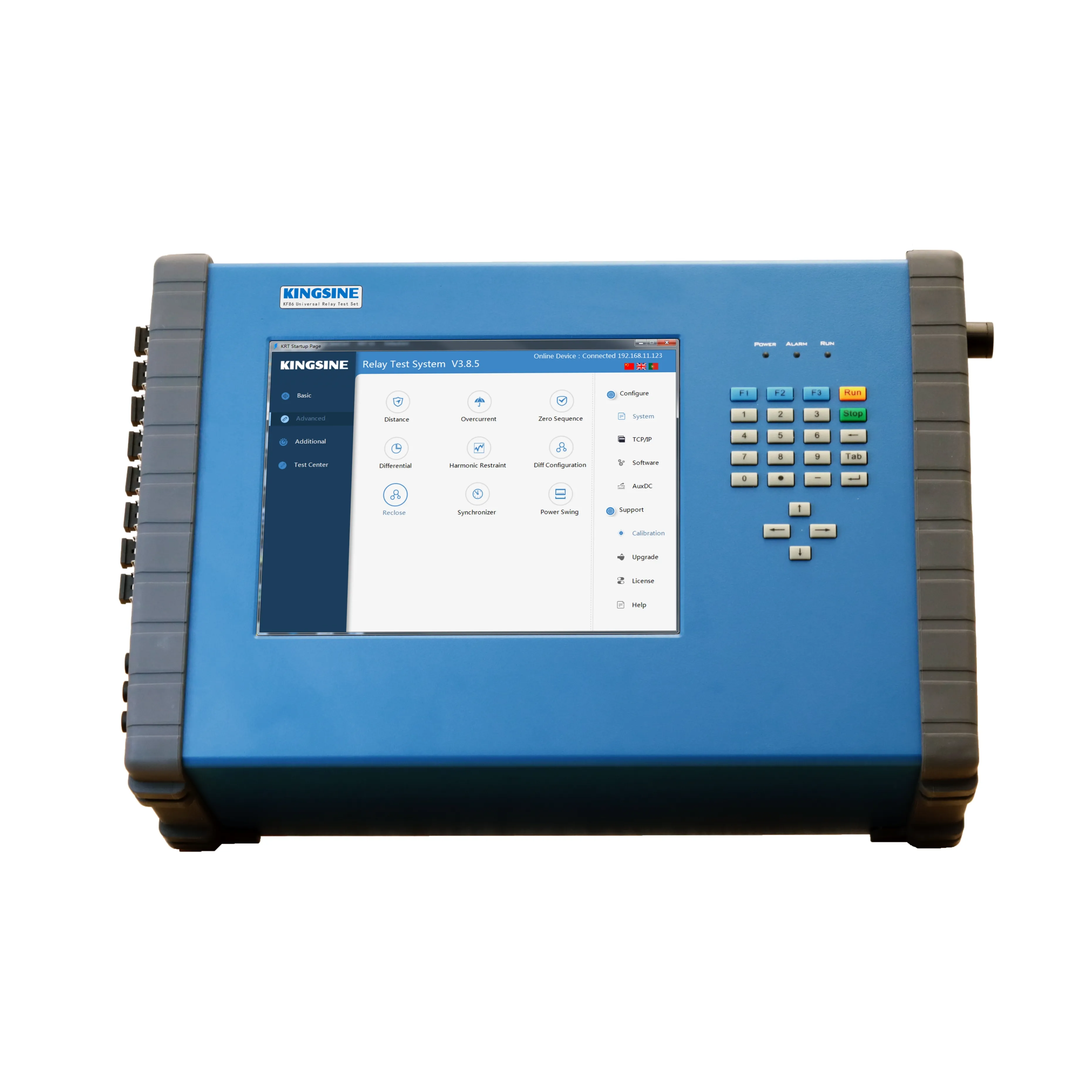 High Accuracy Protection Relay Testing KF86P 9.7 Inch Touch Screen 12 Analog Channels outputs