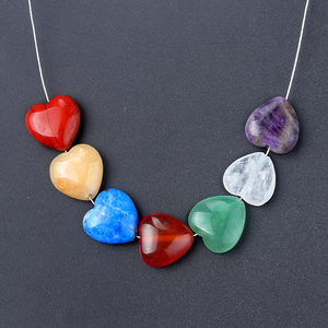 7Pcs DIY <span class=keywords><strong>Chakra</strong></span> Pha Lê Vòng Cổ Vòng Đeo Tay Hình Trái Tim Đá Quý 14Mm Bảy <span class=keywords><strong>Chakra</strong></span> Loose Hạt Chữa Bệnh Năng Lượng Trang Sức Bộ - Product Image 4