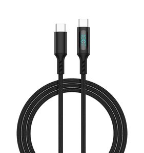 Auf Lager 3.3FT USB C Schnell ladekabel 100W 480 Mbit/s LED-Anzeige Nylon geflochtenes USB Typ C Kabel für Samsung Galaxy Datenkabel - Product Image 3