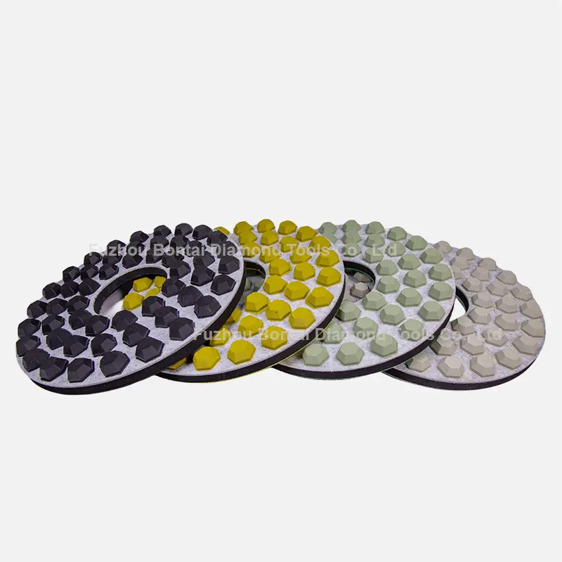 9.5 inch 4 step resin polishing pads for granite marble stone 240mm buffing pads