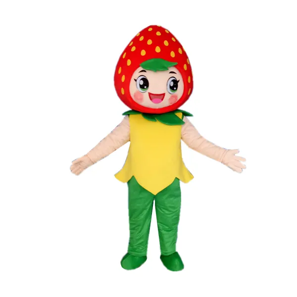 Disfraz de fruta sonriente para niña, disfraz de Mascota, rojo, fresa