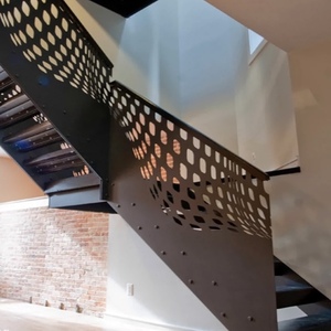 Nhà nhỏ nhà cầu thang trong nhà đá cẩm thạch cầu thang treads và risers L hình cầu thang nổi cầu thang với kính lan can - Product Image 5