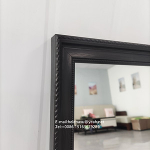 Classical Decorative Bathroom 20x28 Inch Rectangular Black Plastic <strong>Framed</strong> <strong>Mirror</strong> <strong>for</strong> Wall Hanging - Product Image 4