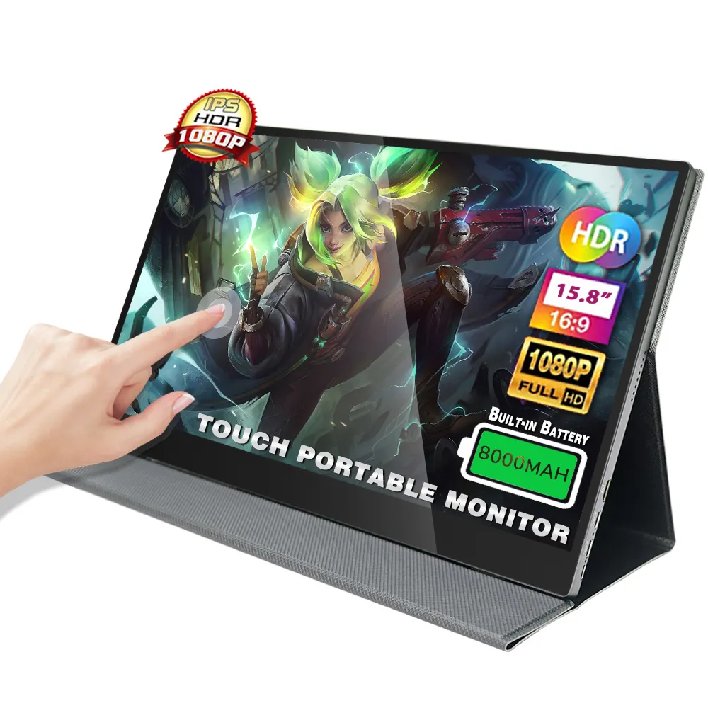 Full HD 1080p USB Type-C per il telefono Pc portatile 15.8 pollici Smart Monitor portatile IPS Touchscreen costruito nel Monitor della batteria