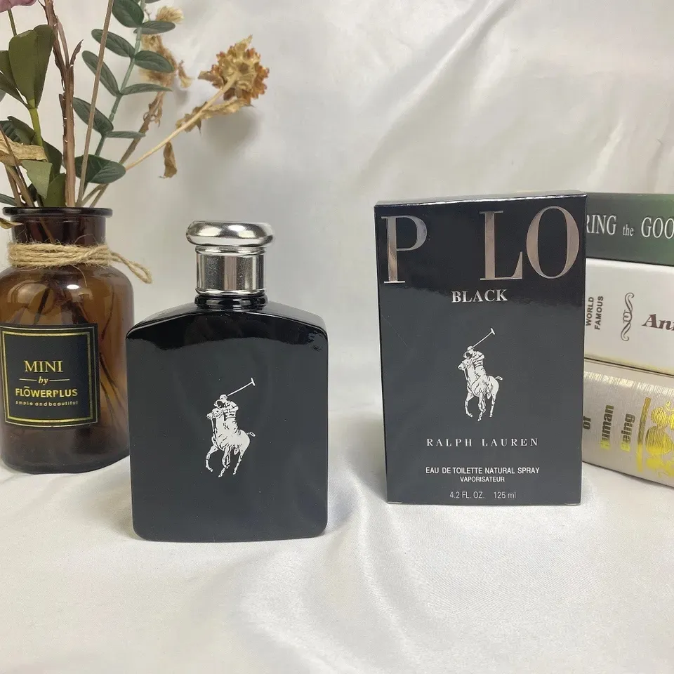 Perfume de marca Original de lujo para hombres Ralph Lauren Men's Black Polo Designer Perfume Eau De 125ml Desodorante de regalo de vacaciones