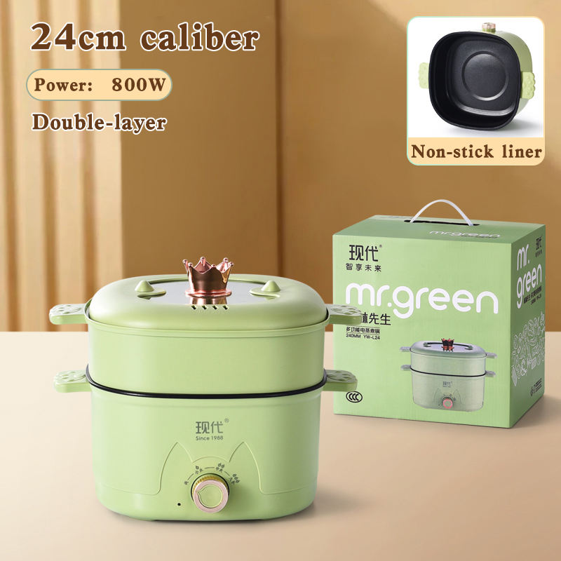 Vert A/24CM Double couche/Avec cuiseur vapeur PP