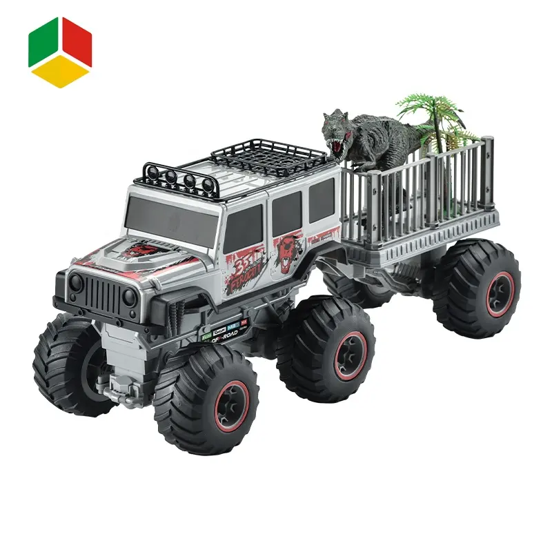Qs brinquedo com controle remoto, bateria de carro de corrida, forte, traseira, 1 16 escala, grande, deserto, veículo especial, 2.4g com dinossauro