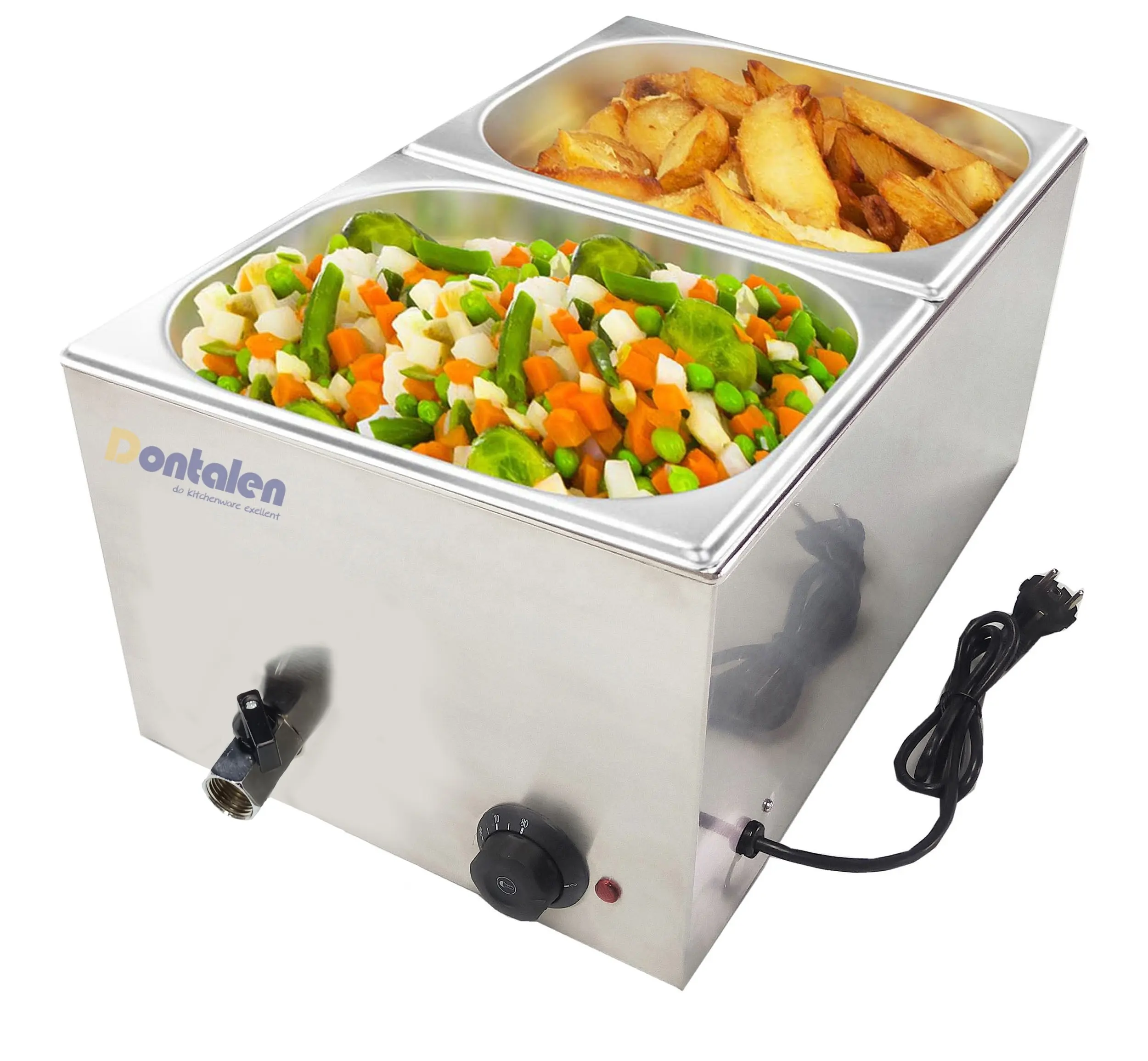 Scaldavivande elettrico da 600W con padella da 1/2 Gn per attrezzature da cucina commerciali