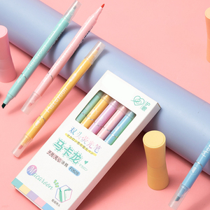 Dual <strong>Tip</strong> <strong>Highlighter</strong> Pastel <strong>Highlighter</strong> Pen Double <strong>Tip</strong> Soft <strong>Chisel</strong> <strong>Tip</strong> <strong>Highlighter</strong> Pens for School Macaron Color 6pcs Set Jumbo - Product Image 2