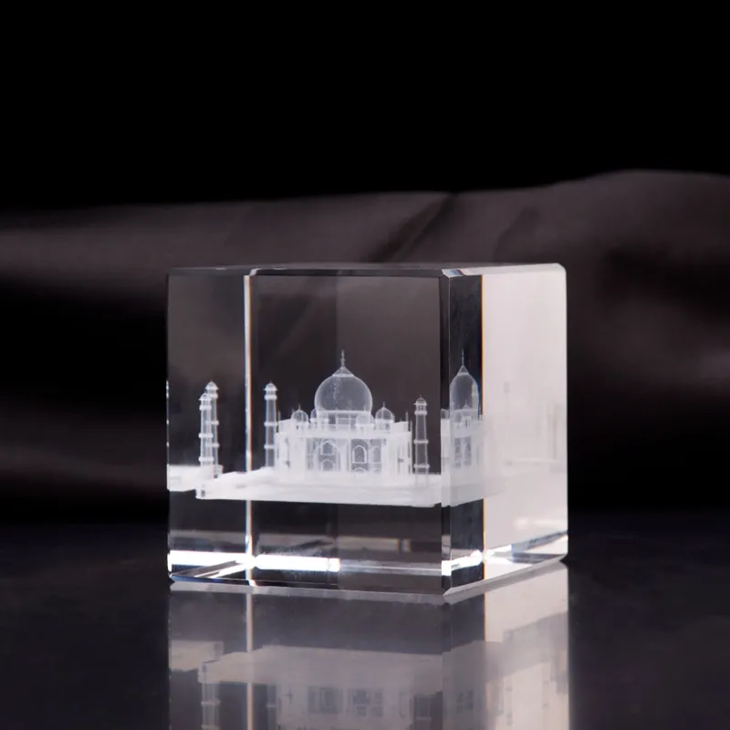 Gepersonaliseerde Glas Geëtst Foto Hologram Print Gift Foto Blok 3d Laser Graveren Kristal 3d Laser Gift Voor Graveren