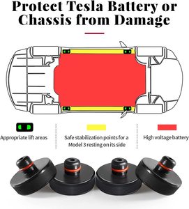 4 adet kauçuk kriko Pucks kaldırma pedi adaptör aracı Tesla modeli 3 / Y/S/X J ile saklama kutusu - Product Image 2